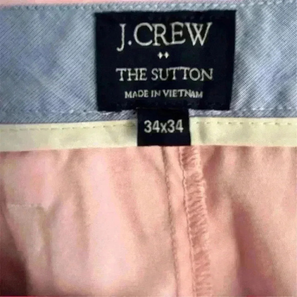 J.Crew Men's Sutton Chino Pants Size 34 Pink Summerweight Casual Straight Leg - Picture 8 of 10